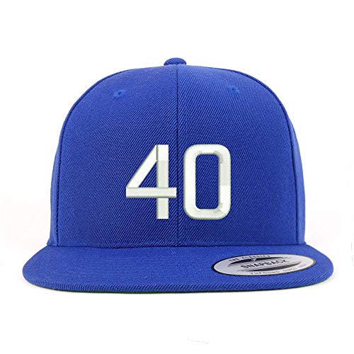 Trendy Apparel Shop Number 40 Embroidered Snapback Flatbill Baseball Cap