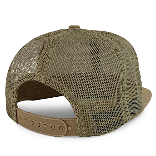 Trendy Apparel Shop Plain Solid Cotton Mesh Flatbill Snapback Cap