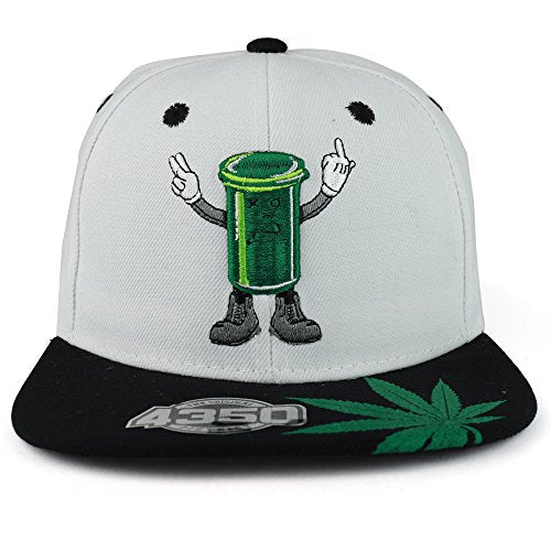 Trendy Apparel Shop Medical Marijuana Canister Embroidered Flat Bill Snapback Hat