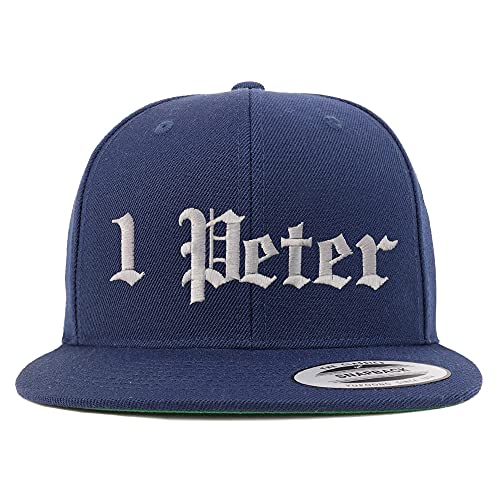 Trendy Apparel Shop 1 Peter Old English Embroidered Flatbill Snapback