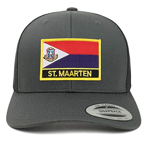 Trendy Apparel Shop St. Maarten Flag Patch Retro Trucker Mesh Cap
