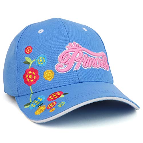 Trendy Apparel Shop Princess Flower Embroidered Structured Baseball Cap