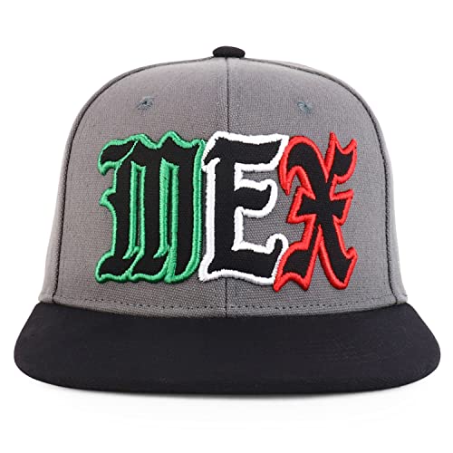 Trendy Apparel Shop MEX 3D Embroidered Flatbill Snapback Cap