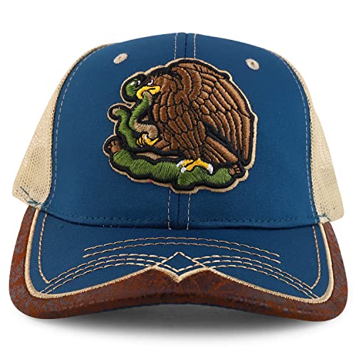 Trendy Apparel Shop 3D Mexico Eagle Embroidered Trucker Mesh Baseball Cap