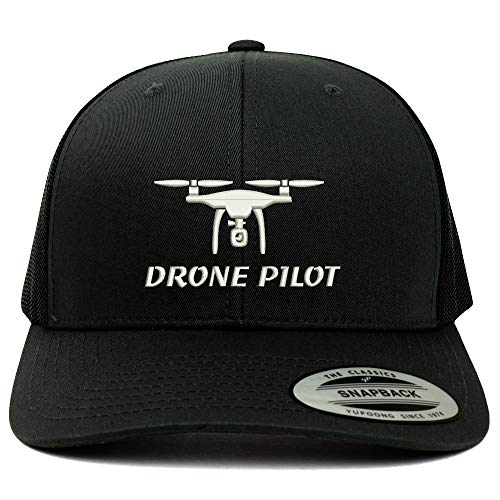 Trendy Apparel Shop Flexfit XXL Drone Pilot Embroidered Retro Trucker Mesh Cap