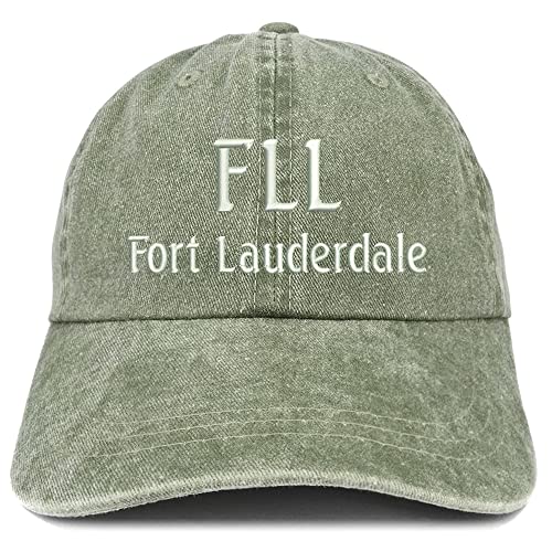 Trendy Apparel Shop FLL Fort Lauderdale Embroidered Pigment Dyed Washed Baseball Cap