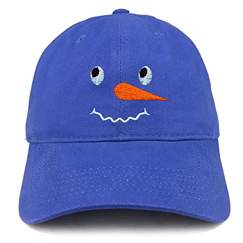 Trendy Apparel Shop Snowman Face Embroidered Low Profile Soft Cotton Baseball Cap