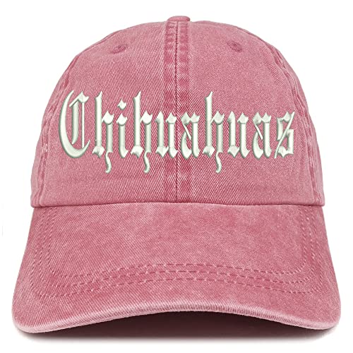 Trendy Apparel Shop Old English Chihuahuas Washed Pigment Dyed Baseball Cap