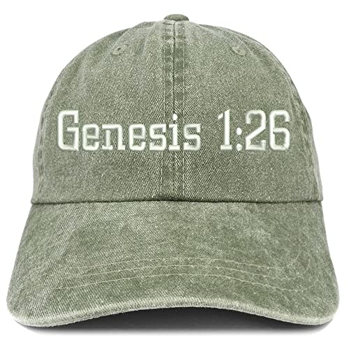 Trendy Apparel Shop Genesis 1:26 Washed Pigment Dyed Baseball Cap