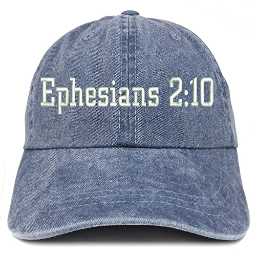 Trendy Apparel Shop Ephesians 2:10 Washed Pigment Dyed Baseball Cap