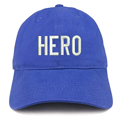 Trendy Apparel Shop Hero Embroidered Soft Crown 100% Brushed Cotton Cap