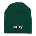 Trendy Apparel Shop Salty Embroidered Made in USA Short Acrylic Knit Winter Beanie Hat
