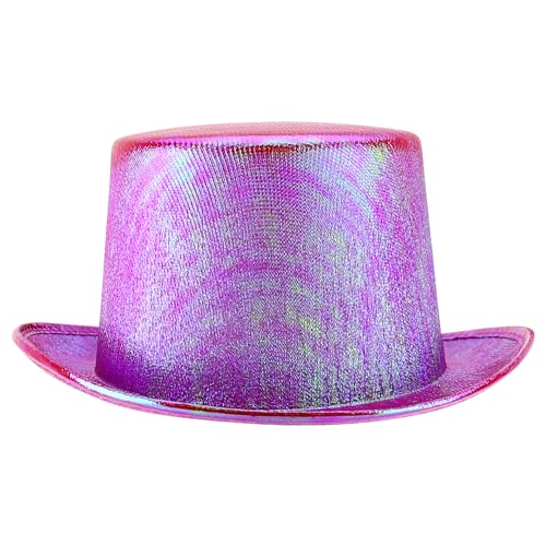 Trendy Apparel Shop Party Costume Metallic Glitter Top Hat