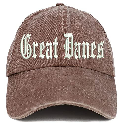 Trendy Apparel Shop Old English Great Danes Washed Pigment Dyed Baseball Cap