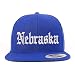 Trendy Apparel Shop Nebraska State Old English Embroidered Flatbill Snapback
