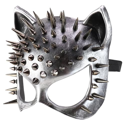 Trendy Apparel Shop Women's Steampunk Splike Cat Half Mask Costume Accessory