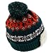Trendy Apparel Shop Youth Size Kid's Warm Acrylic Brim Knit Winter Print Trapper Hat with Pom Pom