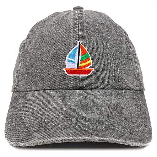 Trendy Apparel Shop Sail Boat Patch Pigment Dyed Washed Sail Boat Cap