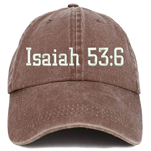 Trendy Apparel Shop Isaiah 53:6 Washed Pigment Dyed Baseball Cap