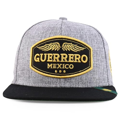 Trendy Apparel Shop Mexico States with Eagle Embroidered Flatbill Snapback Cap