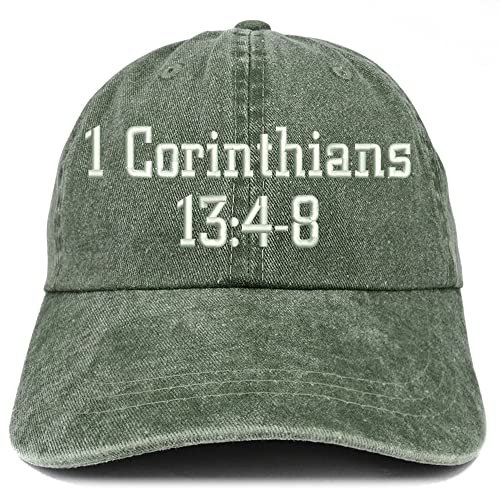 Trendy Apparel Shop 1 Corinthians 13:4-8 Washed Pigment Dyed Baseball Cap
