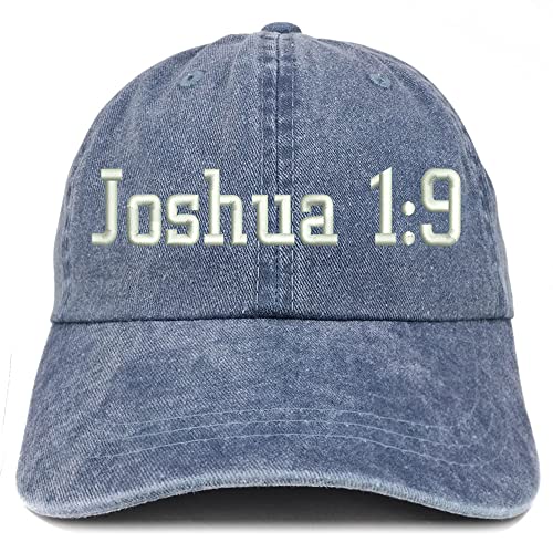 Trendy Apparel Shop Joshua 1:9 Washed Pigment Dyed Baseball Cap