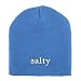 Trendy Apparel Shop Salty Embroidered Made in USA Short Acrylic Knit Winter Beanie Hat
