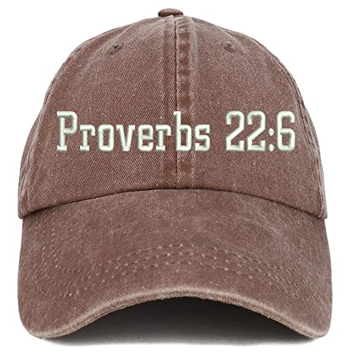 Trendy Apparel Shop Proverbs 22: 6 Washed Pigment Dyed Baseball Cap
