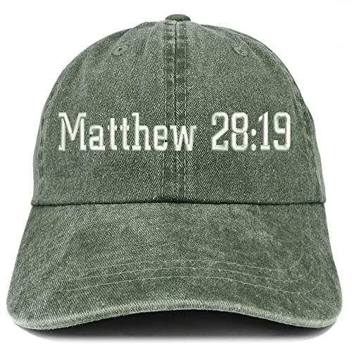 Trendy Apparel Shop Matthew 28:19 Washed Pigment Dyed Baseball Cap