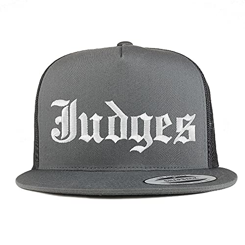 Trendy Apparel Shop Judges Old English 5 Panel Flatbill Trucker Cap