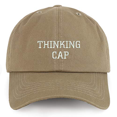 Trendy Apparel Shop XXL Thinking Cap Embroidered Unstructured Cotton Cap