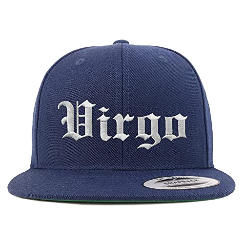 Trendy Apparel Shop Virgo Old English Embroidered Flatbill Snapback