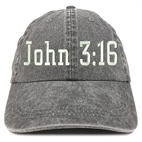 Trendy Apparel Shop John 3:16 Washed Pigment Dyed Baseball Cap