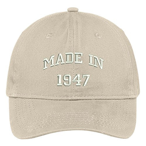 Trendy Apparel Shop Made in 1947-72nd Birthday Embroidered Brushed Cotton Baseball Cap