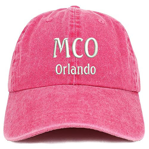 Trendy Apparel Shop MCO Orlando Embroidered Pigment Dyed Washed Baseball Cap