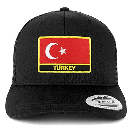Trendy Apparel Shop Flexfit XXL Turkey Flag Retro Trucker Mesh Cap