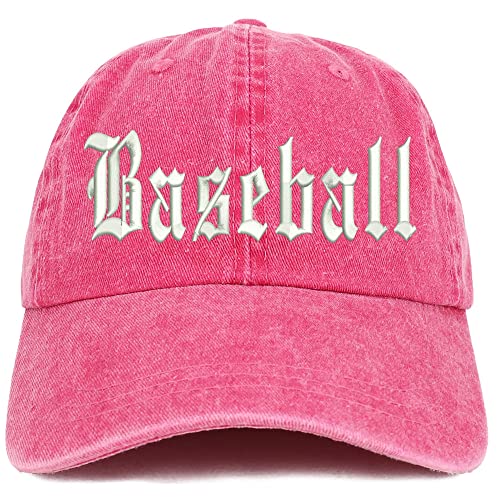 Trendy Apparel Shop Old English Baseball Washed Pigment Dyed Baseball Cap