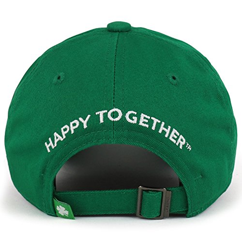 Trendy Apparel Shop Happy Together St Patrick Clover Embroidered Cotton Baseball Cap