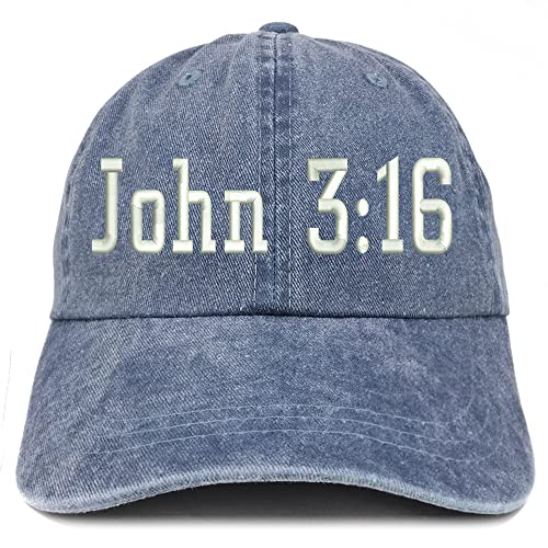 Trendy Apparel Shop John 3:16 Washed Pigment Dyed Baseball Cap