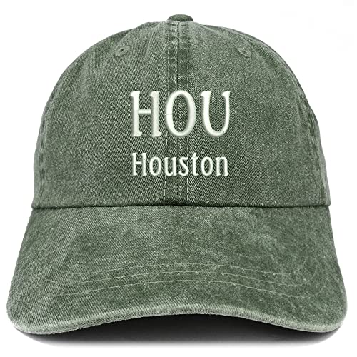Trendy Apparel Shop HOU Houston Embroidered Pigment Dyed Washed Baseball Cap