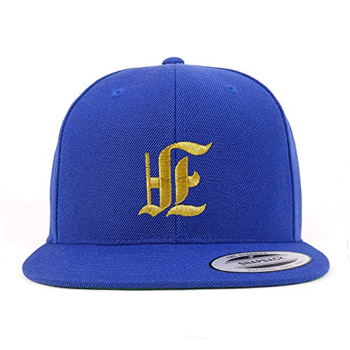 Trendy Apparel Shop Old English Gold F Embroidered Snapback Flatbill Baseball Cap