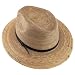 Trendy Apparel Shop Men's Plam Braid Fedora Hat with Leather Band