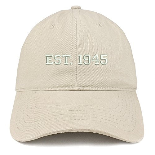 Trendy Apparel Shop EST 1945 Embroidered - 76th Birthday Gift Soft Cotton Baseball Cap