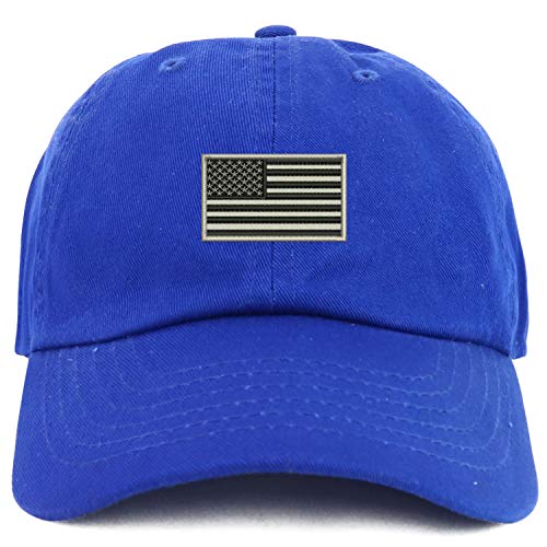 Trendy Apparel Shop Youth Sized Grey American Flag Embroidered Adjustable Unstructured Baseball Cap