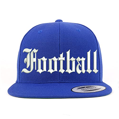 Trendy Apparel Shop Old English Football Embroidered Flatbill Snapback