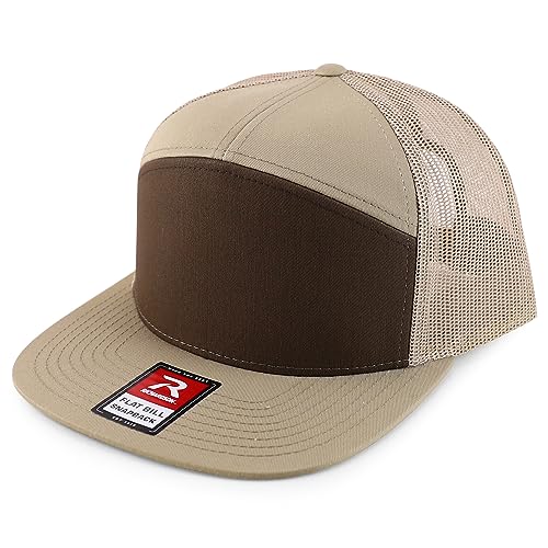 Trendy Apparel Shop Structured High Profile 7 Panel Flat Bill Mesh Back Snapback Cap