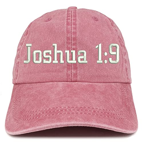 Trendy Apparel Shop Joshua 1:9 Washed Pigment Dyed Baseball Cap