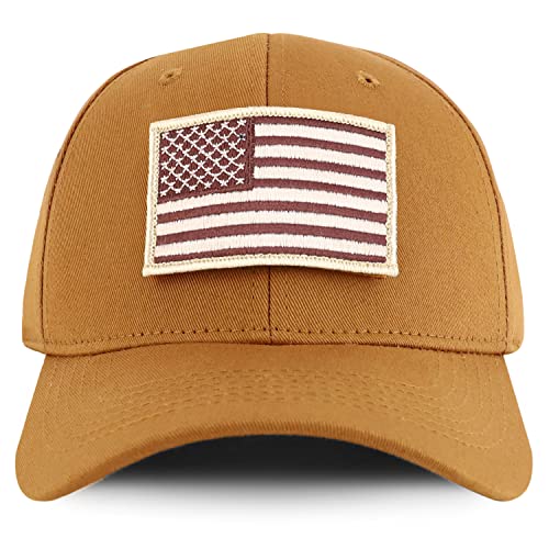 Trendy Apparel Shop Desert USA Flag Patch Tactical Cap, Fits Child to Adult 2XL