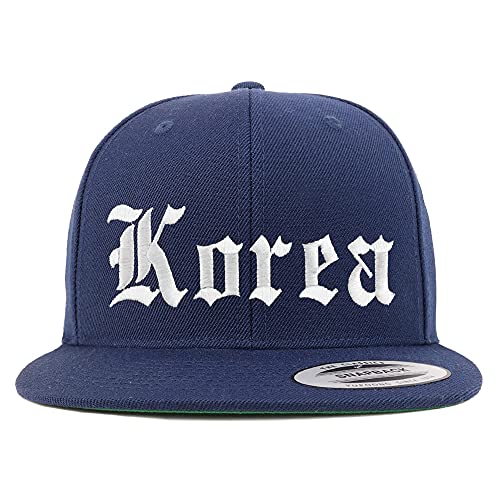 Trendy Apparel Shop Korea Old English Embroidered Flatbill Snapback