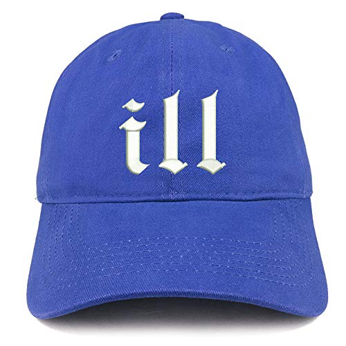 Trendy Apparel Shop Ill Embroidered Soft Crown 100% Brushed Cotton Cap